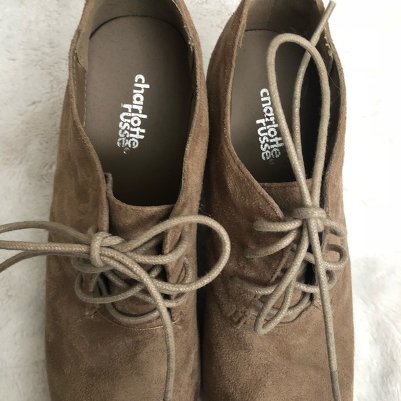 ❌SOLD❌ Tan Suede Tie Up Charlotte Russe Wedges - Picture 11 of 16